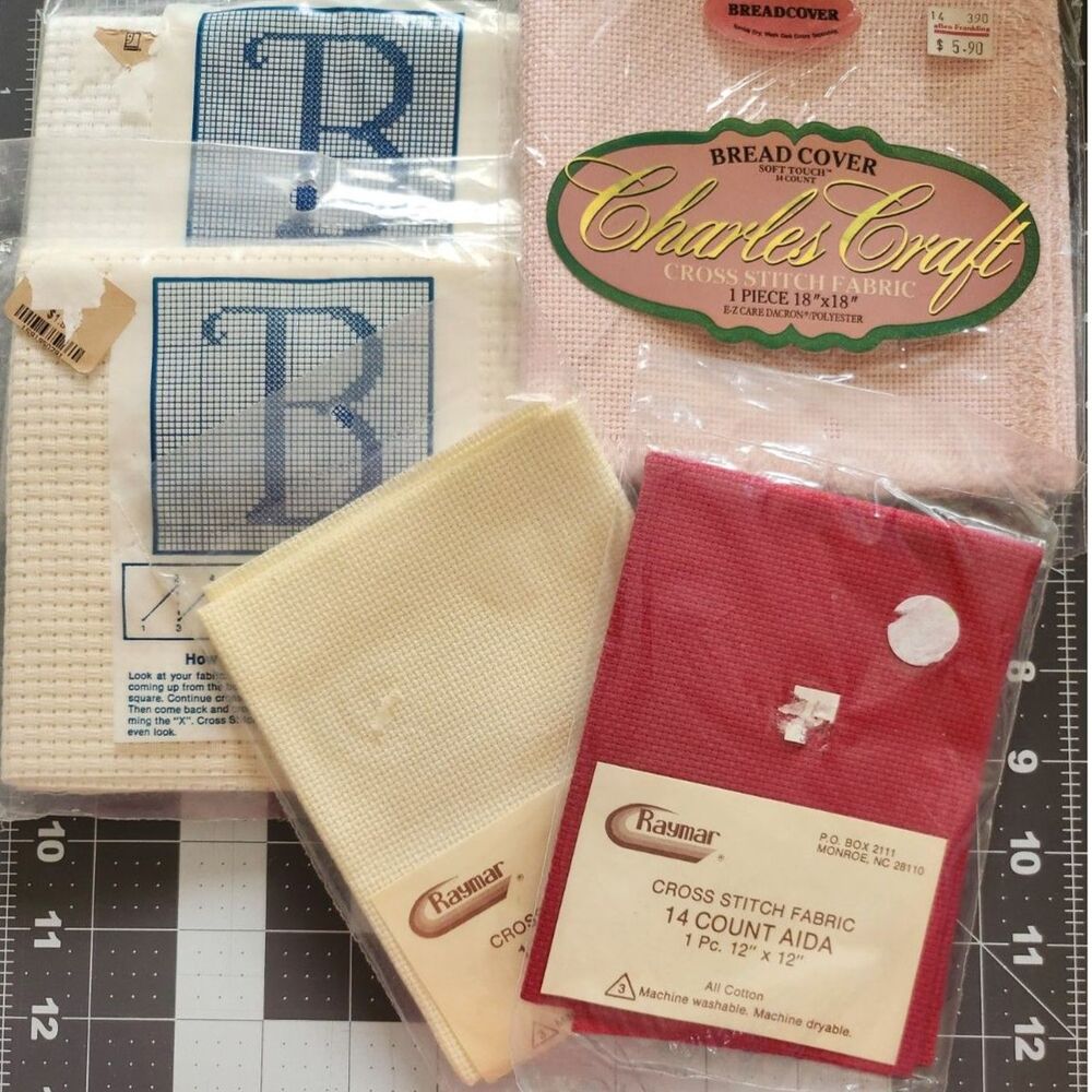 5 Assorted New in Package Counted Cross Stitch Fabrics B15